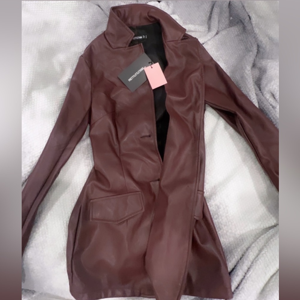 pretty little thing leather blazer